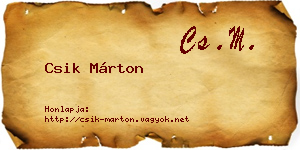 Csik Márton névjegykártya