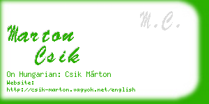 marton csik business card